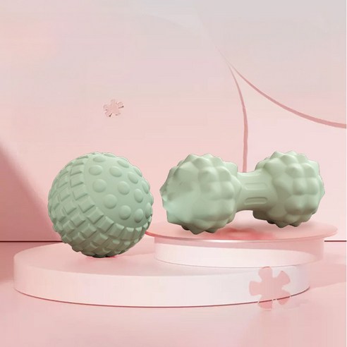 와이엔디샵 초강력 듀얼 지압 마사지 볼 세트(싱글1p+땅콩1p), 그린, 1세트
