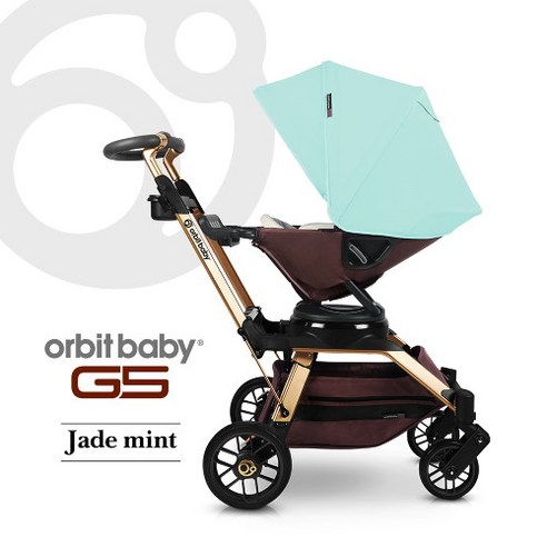 오르빗 [오르빗] G5 디럭스 아기 신생아 명품 유모차 - 모카시트(프레임 / 선쉐이드 : 색상선택), 로즈골드/선셋오렌지