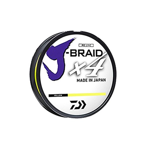 다이와 J-브레이드 X4 스풀 테스트 낚싯줄 65lb, Fluorescent Yellow