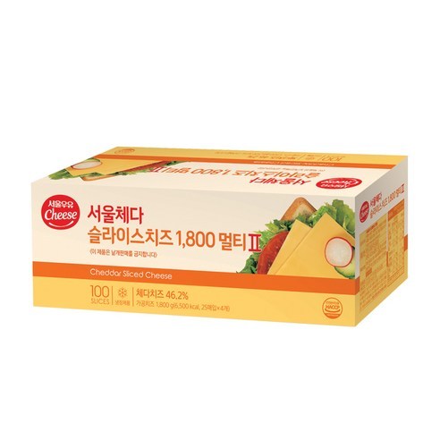 서울우유 체다슬라이스치즈1800 멀티2(200매), 200매