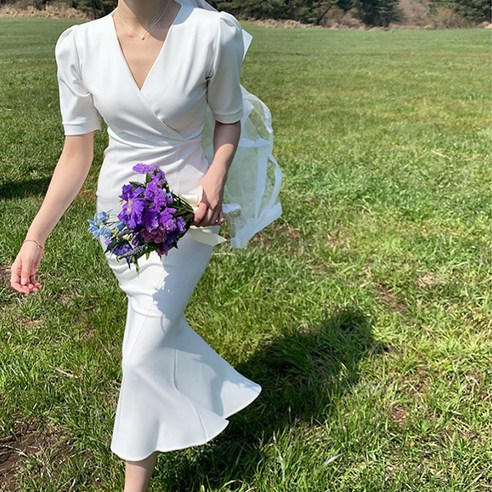 [웨딩나우ㅣ강추] 여름의 찬란함을 입는다: 발리걸의 셀프웨딩 퍼프 반팔 원피스 [WeddingNOWㅣ인기상품]