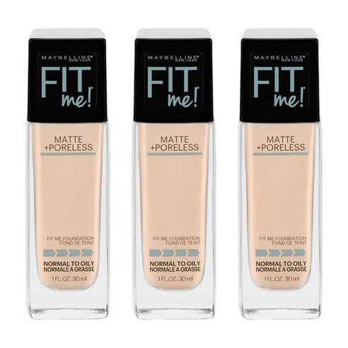 메이블린 핏 미! 매트+ 포어리스 파운데이션 30ml, Natural Ivory, 3개