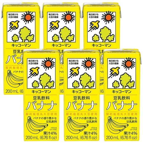 기꼬만 두유 바나나맛 200ml X 6개, 200ml, 6개