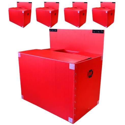 네오비 이사박스 고급벨크로형 5개묶음, 3호(500×350×350)고급벨크로형 5개, 빨강