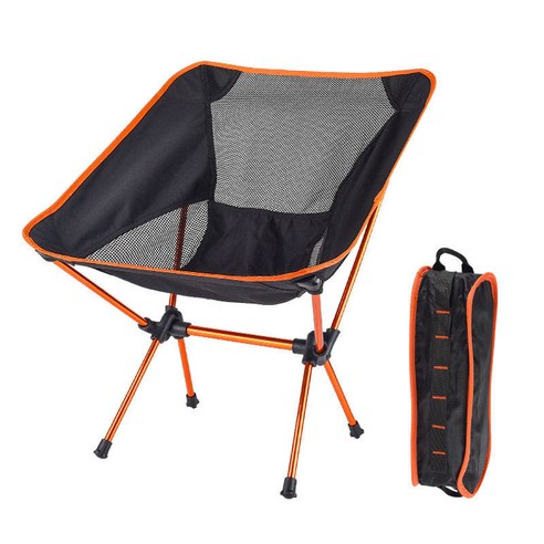 MOHEGIA 야외 휴대용 접이식 의자 야외 의자, 오렌지 문 의자