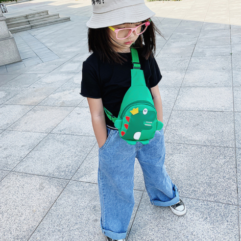 어린이를 위한 실용적이고 귀여운 스타일의 미니 공룡 크로스백