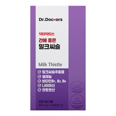 닥터닥터스 간에 좋은 밀크씨슬 900mg x 90정 셀레늄 나이아신, 1개, 90개 드시모네캡슐 Best Top5