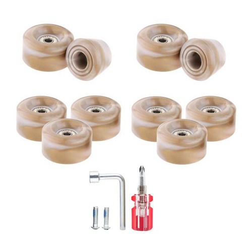 8pcs 32x58mm 쿼드 야외 롤러 스케이트 바퀴 롤러 스케이트 바퀴 이중 행 스케이트/스케이트 보드 용 베어링 포함, 골드 핑크, {"수건소재":"PU"}