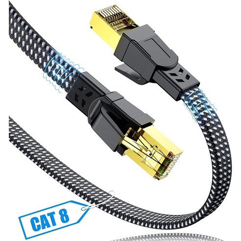 sweguard 직조 울트라 Cat8 랜케이블, 3개, 30m, 검은색