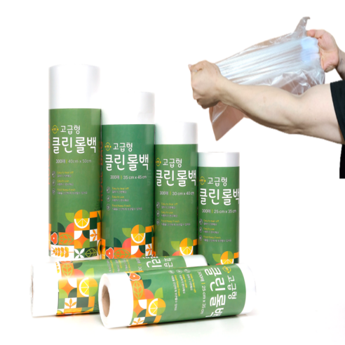프리미엄 고급형 두꺼운 위생롤백 300매, 300매 x 2개, 고급형 대형(30cmx40cm)