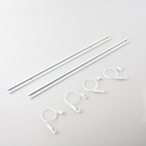 꾸밈홈&파스텔라운지 스마트 벽천정 겸용 액자레일세트 화이트, 화이트(500mm)2세트