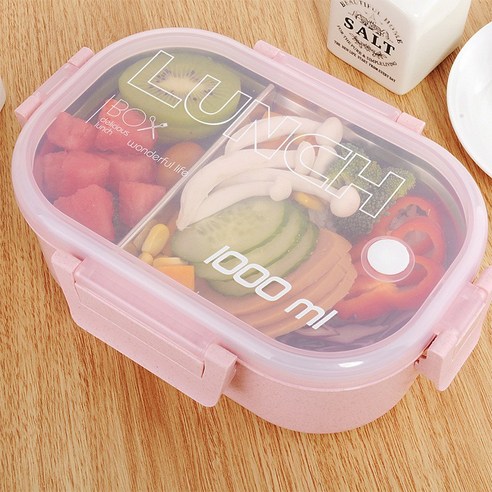 스테인리스 점심 상자 봉인 휴대용 점심 상자 대용량 분리 점심 상자, 1000Ml_핑크