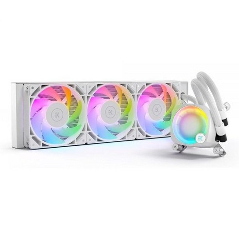 EK Nucleus AIO CR360 Lux 화이트 D-RGB 올인원 CPU 수냉쿨러 FPT 팬 워터 쿨링 컴퓨터 부품 120mm 인텔 및 AMD CPU와 호환 (미국발송)