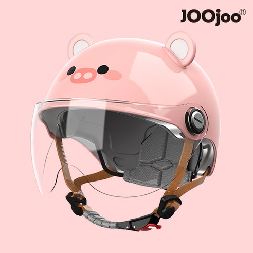 귀엽고 여성스러운 핑크색 쥬주헬멧 (킥보드 오토바이용) – 피그 (여성용) 
오토바이용품