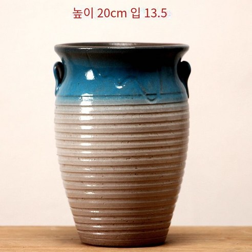 다육 화분 두꺼운 도자기 통기성 오래된 더미 도자기 냄비 홈 장식 절묘한 녹색 식물 큰 마법사 세라믹 꽃 장치, WY--01바이노럴 화이트 블루-큰