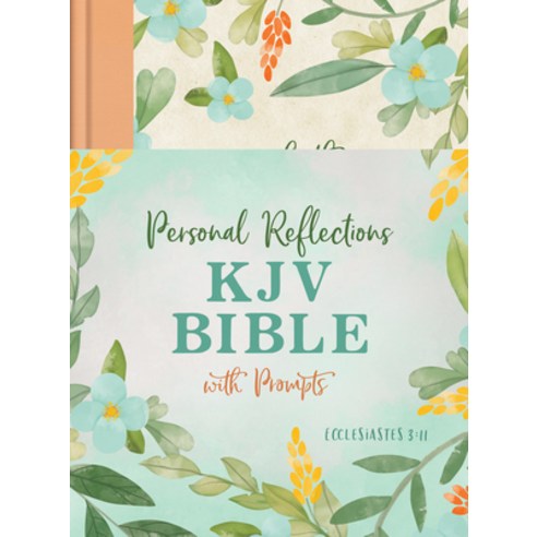 (영문도서) Personal Reflections KJV Bible with Prompts (Ecclesiastes 3:11) [Peach Floral] Hardcover, Barbour Publishing, English, 9781636095608