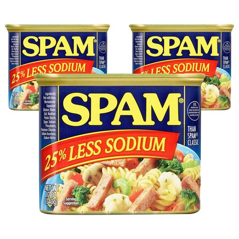 스팸 25% 레스 소듐, 340g, 3개