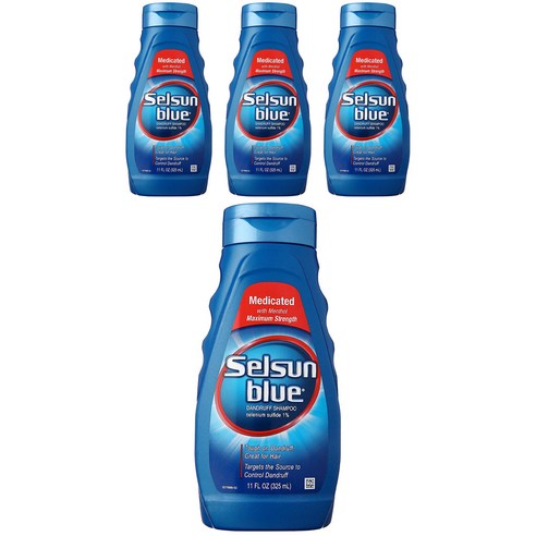 셀선블루 비듬 샴푸 메디케이티드, 325ml, 4개