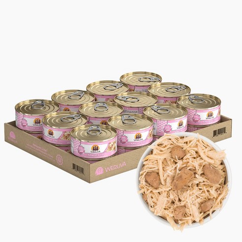 웨루바 고양이 클래식 캔 아마존 리빙 24P (치킨 치킨 간), 혼합맛, 2040g, 1팩