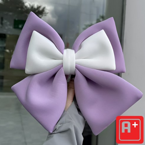 귀여운 리본 헬멧 부착형 레포츠용 선물용, 퍼플+화이트