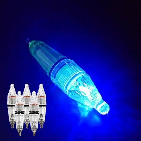 새싹리빙 낚시 볼락 수중 LED 갈치 집어등 6개 세트, 투톤바디 블루 6P