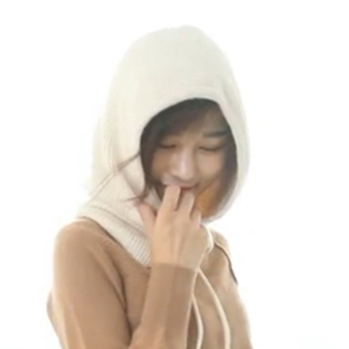 유유골프 부드러운 양모니트 후드넥워머, 오트밀