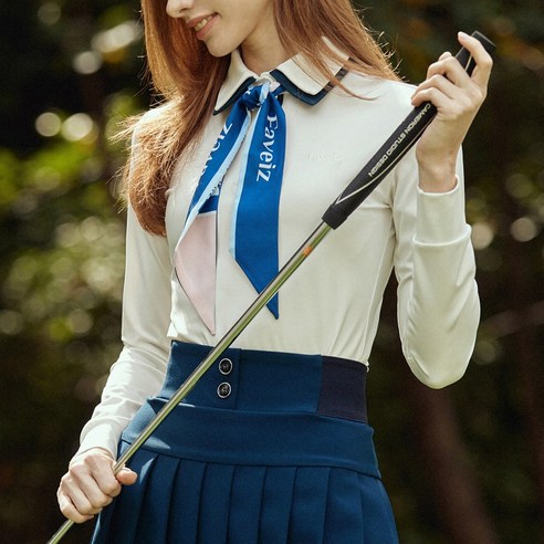 여성 골프웨어 가을 봄 기능성 카라 티셔츠 스카프