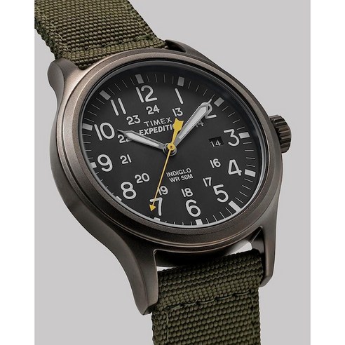 Timex 익스페디션 스카우트 남성용 손목시계 그린 40mm 나일론 스트랩 (T49961)