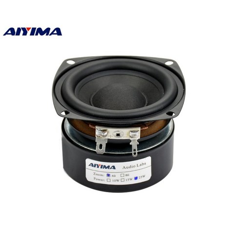 AIYIMA 1pcs 서브우퍼 3"인치 25W 하이파이 서브우퍼 스피커 48옴 우퍼 오디오 사운드 스피커 베이스 라우드스피커 홈시어터 DIY, 4옴 25W 스피커