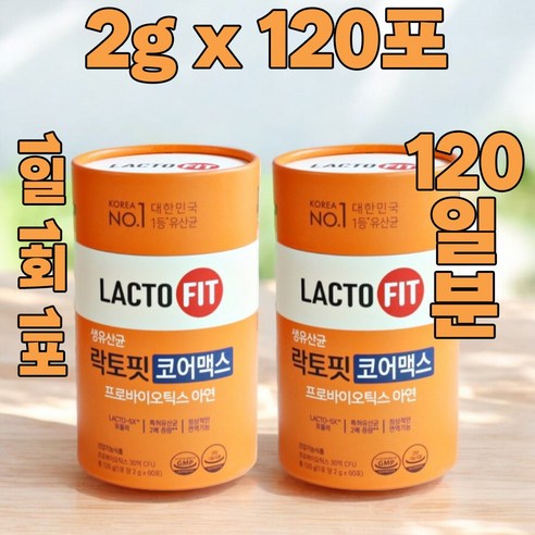 락토핏 종근당건강 생유산균 코어맥스, 120g, 3개