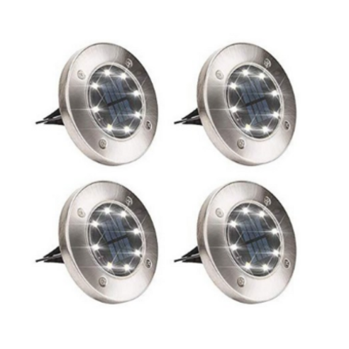 LeBee 태양광 정원등 12LED 4p 매립등 바닥등, 4개, 화이트--8 led