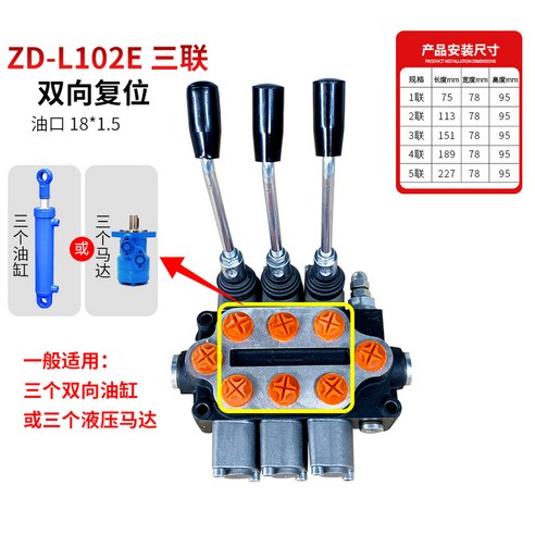 ZD102 삼중 유압 분배기로 작업 효율을 혁신적으로 향상시키세요!