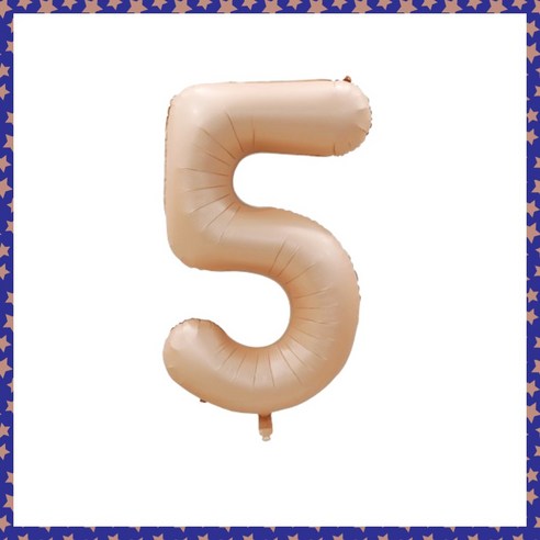파티브로 32인치(=70cm) 파스텔 숫자풍선 생일 기념일 포토존 꾸미기, 숫자5, 1개, 크림초코