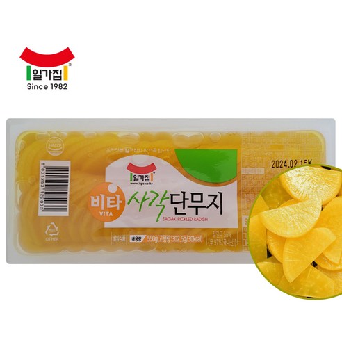 일미 일가집 사각단무지 550g 3개, 550g, 3개