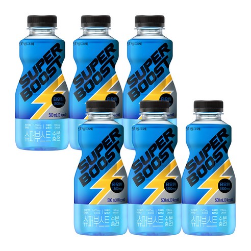 빙그레 슈퍼부스트 수분충전 에너지음료, 500ml, 6개 - 에너지음료 | 쿠팡