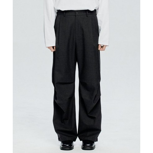 브랜디드 BRANDED 804 WOOL SILHOUETTE PARACHUTE PANTS [CHARCOAL]