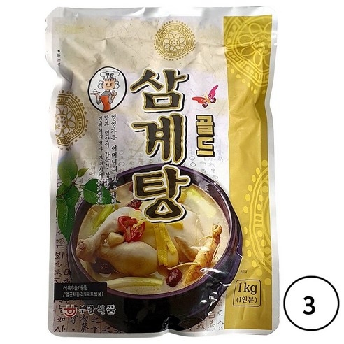 부광식품 국내산 삼계탕 골드, 3개, 1kg