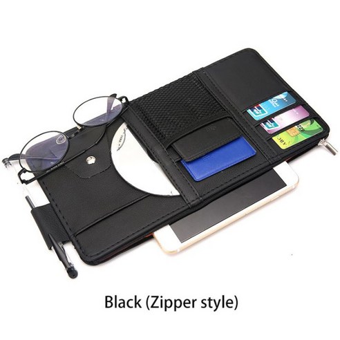 차량 운전 시 필요한 물품을 편리하게 수납할 수 있는 차량용 썬바이저 카드 안경집 지갑 핸드폰 홀더 포켓