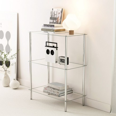 좁은 공간, 감성 더하기! 키모 스텐 모듈 유리 선반으로 나만의 카페 공간 만들기 미드센츄리선반