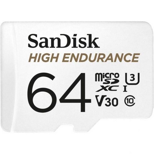 SanDisk 하이 인듀어런스 비디오 마이크로 SDXC 카드 128GB 어댑터 포함SDSQQNR-128G-GN6IA 상품번호, Card Only, 64 GB