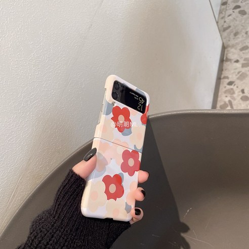 Ins 유화 꽃 삼성 Zflip3 휴대 여성 F7000 진주 팔찌 F7100 접는 화면