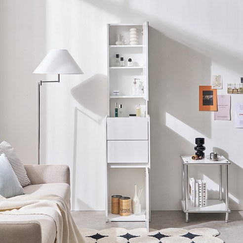 좁은 공간, 답답한 수납? 마르체 무어 스탠딩 화장대로 해결!