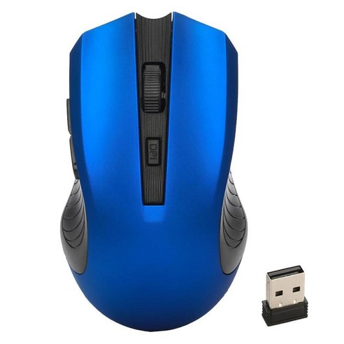 PC 노트북 USB 광학 마우스 게임 마우스 6 키 컴퓨터 노트북 무선 게임용 마우스 1600 인치 당 점 노트북 6 키 2.4G, 블루, 114X67.5X38mm, 플라스틱