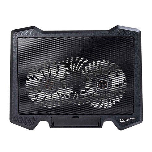 Monland 노트북 쿨러 듀얼 LED 팬 냉각 패드 스탠드 12-17 인치 노트북용 자동 팬(블랙), 검은 색