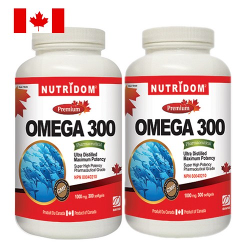 (2팩 할인) 뉴트리돔 피쉬오일 생선유 오메가3 1000mg 300소프트젤 N125, 2개, 300정