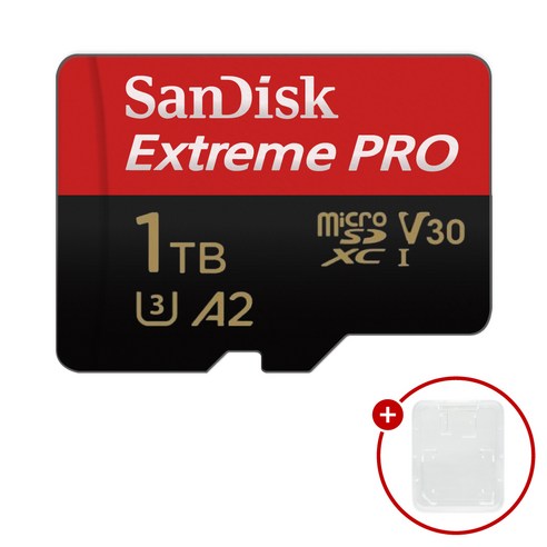 샌디스크 마이크로SD카드 Extreme PRO 익스트림 프로 SDSQXC + SD카드 케이스, 1개, 1TB