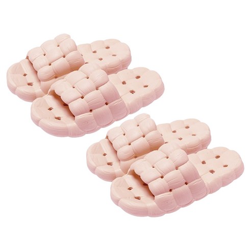 라이프모아 포근한 퀄팅 미끄럼방지 욕실화, 핑크, 2개