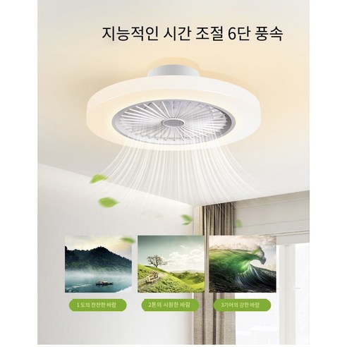 천장 선풍기 천장형 선풍기 조명 선풍기 LED 조명, 46cm 리모콘, 블랙