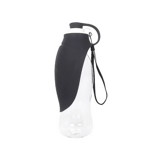 휴대용 펫 피더 음료수 그릇 디스펜서 물통 야외 펫 워터 용기 580ml, 어두운 회색