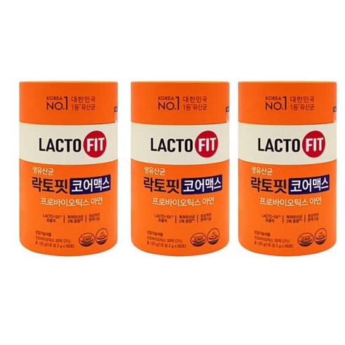 락토핏 코어맥스 생 유산균 lacto fit, 3개, 60포, 120g